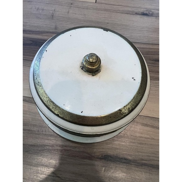 The Unbranded Brand Other - Vintage Mechanical Kitchen Timer Made in USA Mid Century White Metal Wind Up